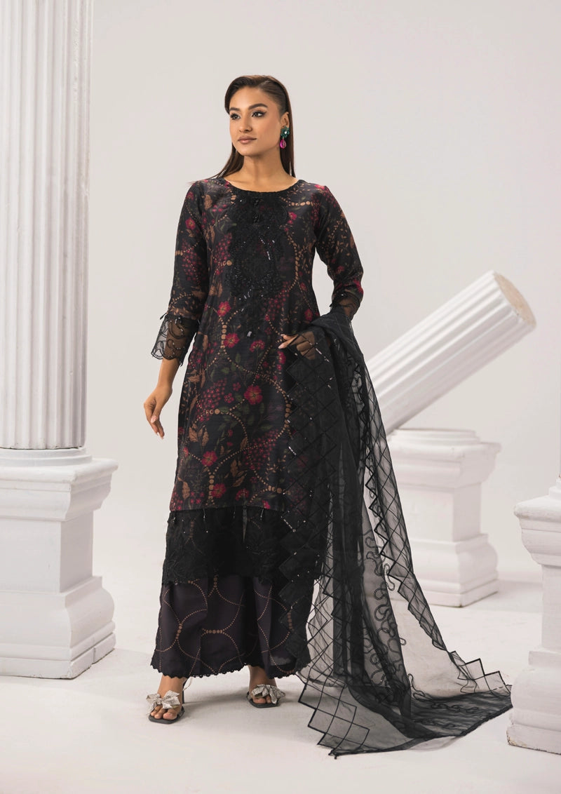 Sehar Eid Silk Monal Pakistani Suit With Palazzo Trousers DG51