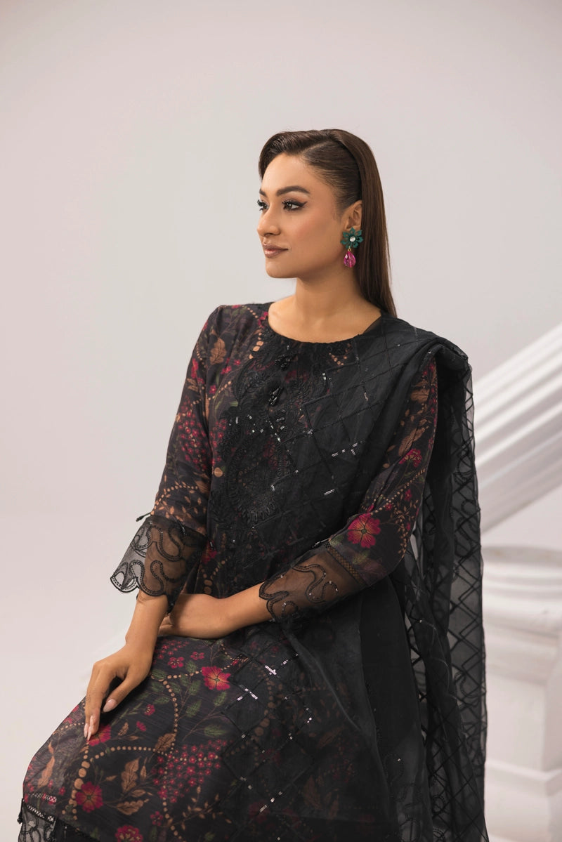 Sehar Eid Silk Monal Pakistani Suit With Palazzo Trousers DG51