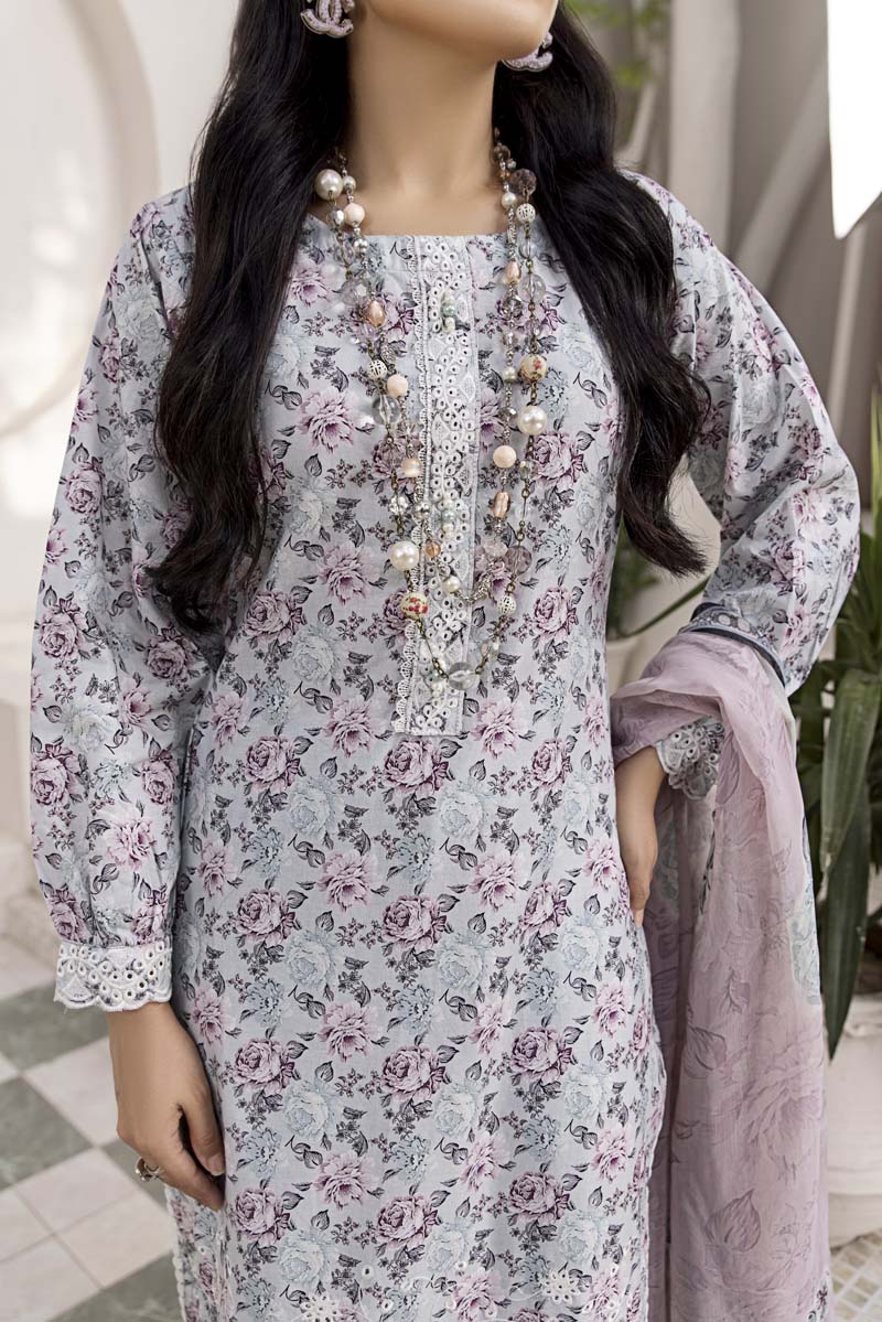 Sehar Floral Summer Lawn Suit With Digital Print Dupatta PK04 - Desi Posh