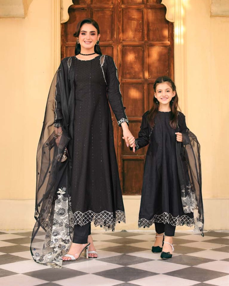 Ally's Mummy & Me Girls Black Eid Outfit AL887K