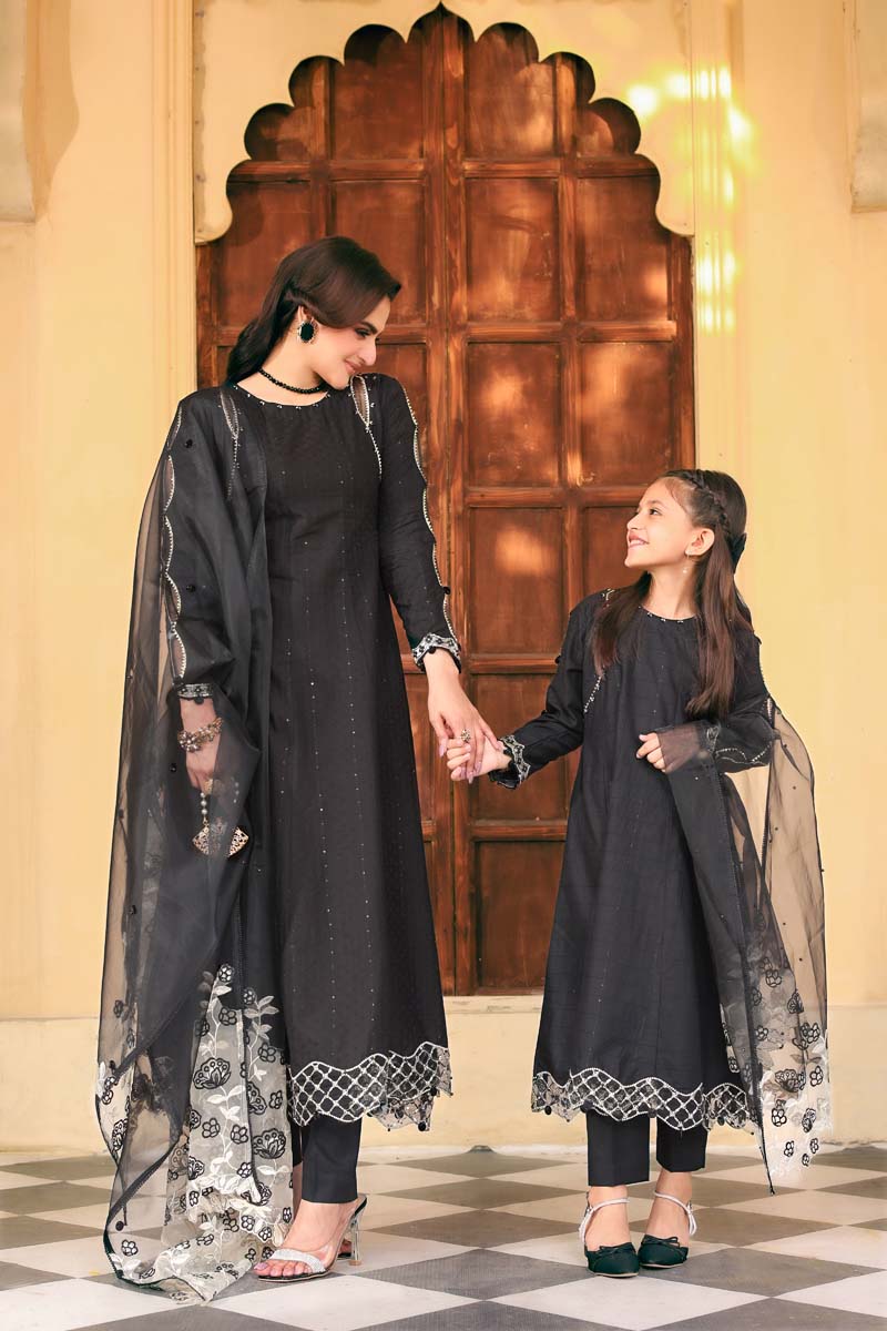 Ally's Mummy & Me Girls Black Eid Outfit AL887K