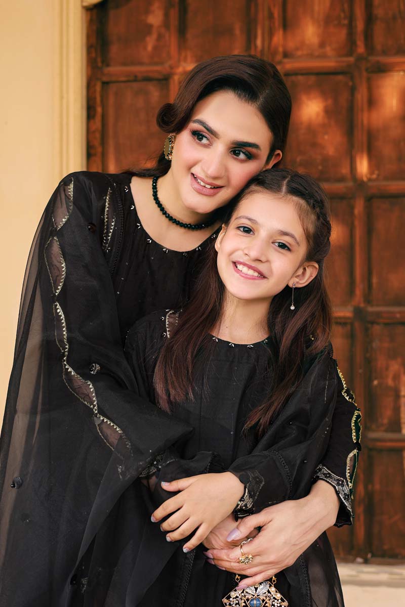 Ally's Mummy & Me Girls Black Eid Outfit AL887K