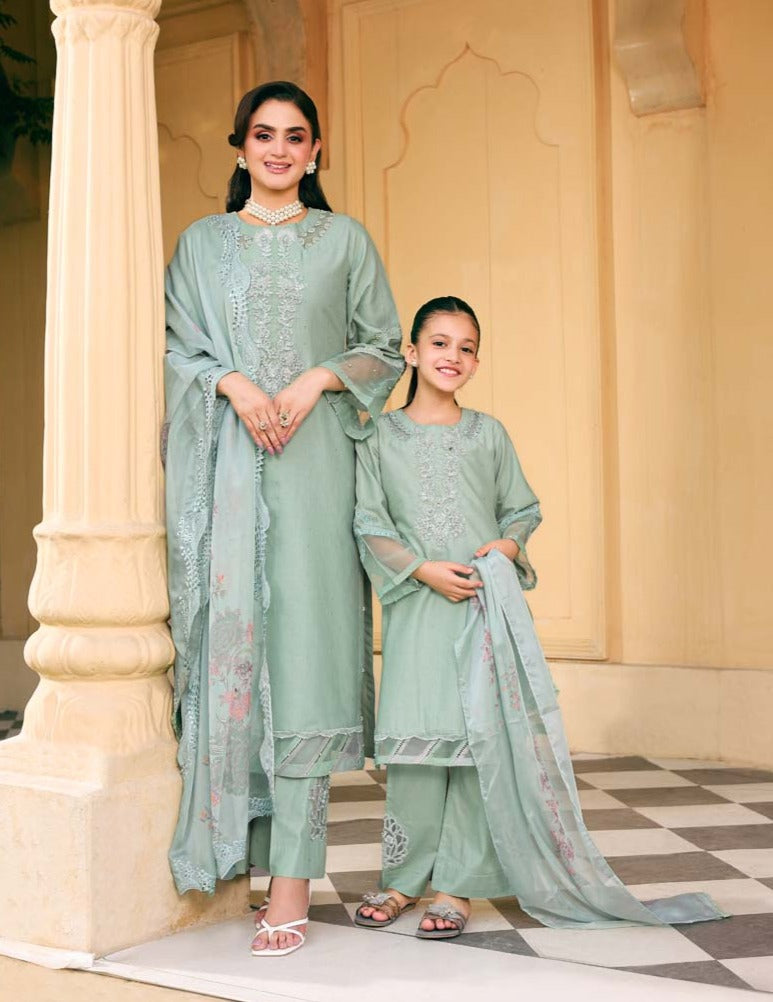 Ally's Mummy & Me Girls Mint Eid Outfit AL888K