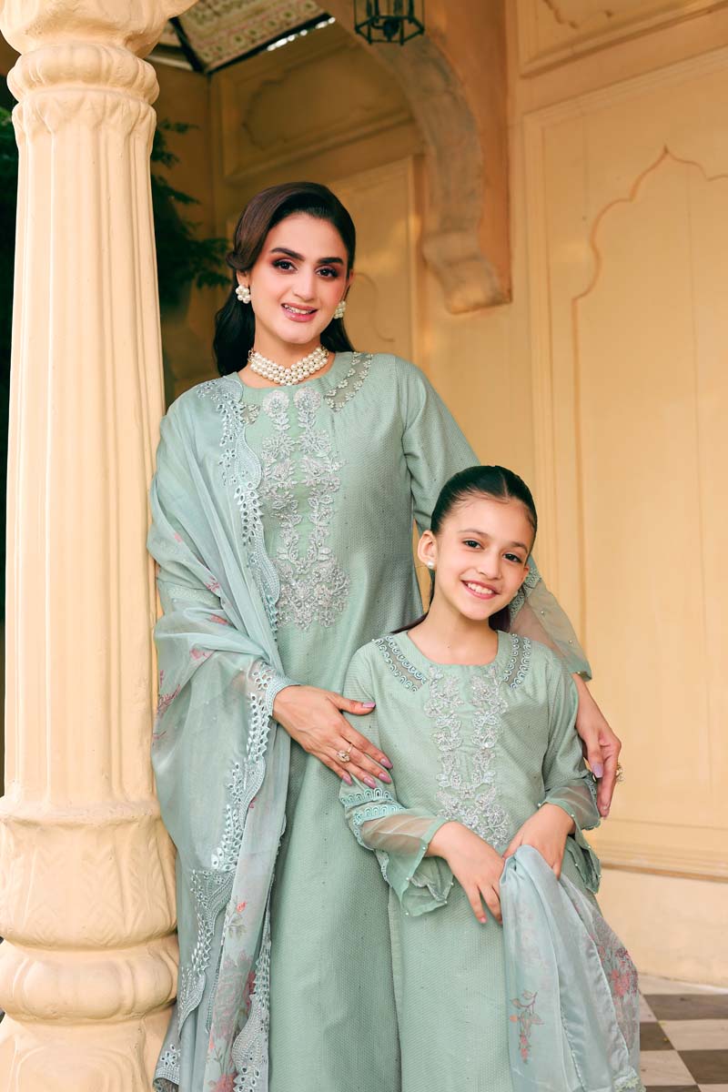 Ally's Mummy & Me Girls Mint Eid Outfit AL888K