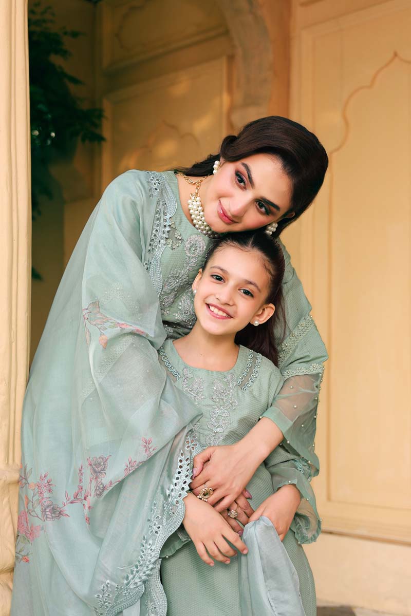 Ally's Mummy & Me Girls Mint Eid Outfit AL888K