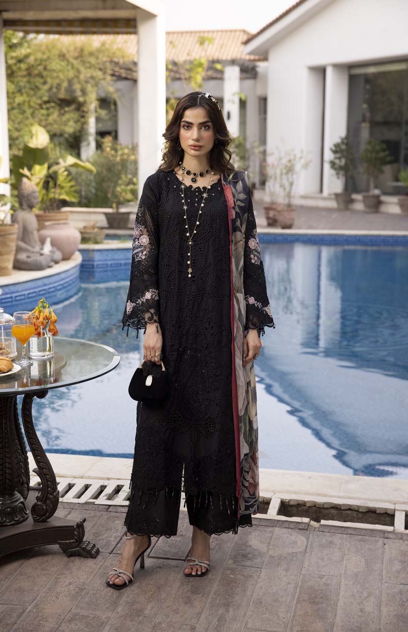 Ivana Luxury Black Chikan Kari Desi Eid Outfit SIG04 - Desi Posh