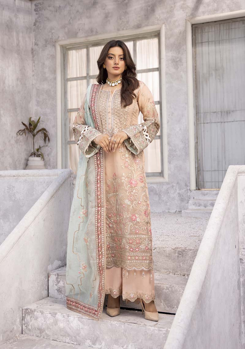 Imrozia Premium Inspired Embroidered 3 Piece Zephyr Wedding Outfit