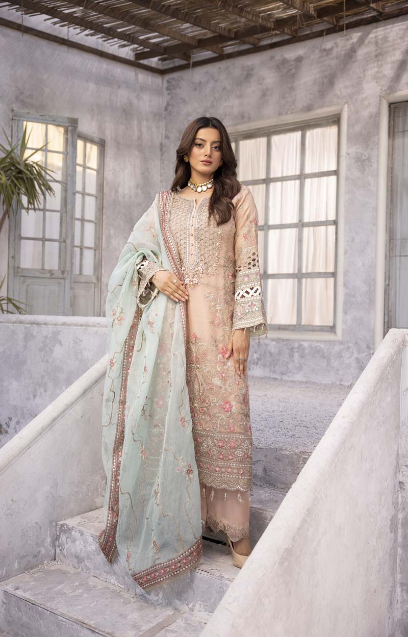 Imrozia Premium Inspired Embroidered 3 Piece Zephyr Wedding Outfit