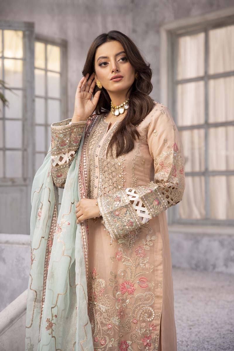 Imrozia Premium Inspired Embroidered 3 Piece Zephyr Wedding Outfit