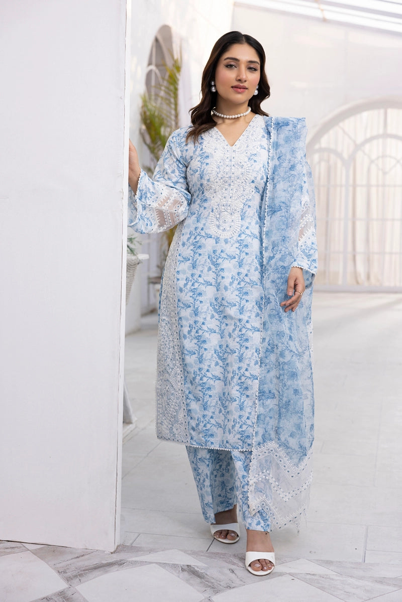 Ethnic Inspired Mummy & Me Ladies 3 Piece Outfit Blue