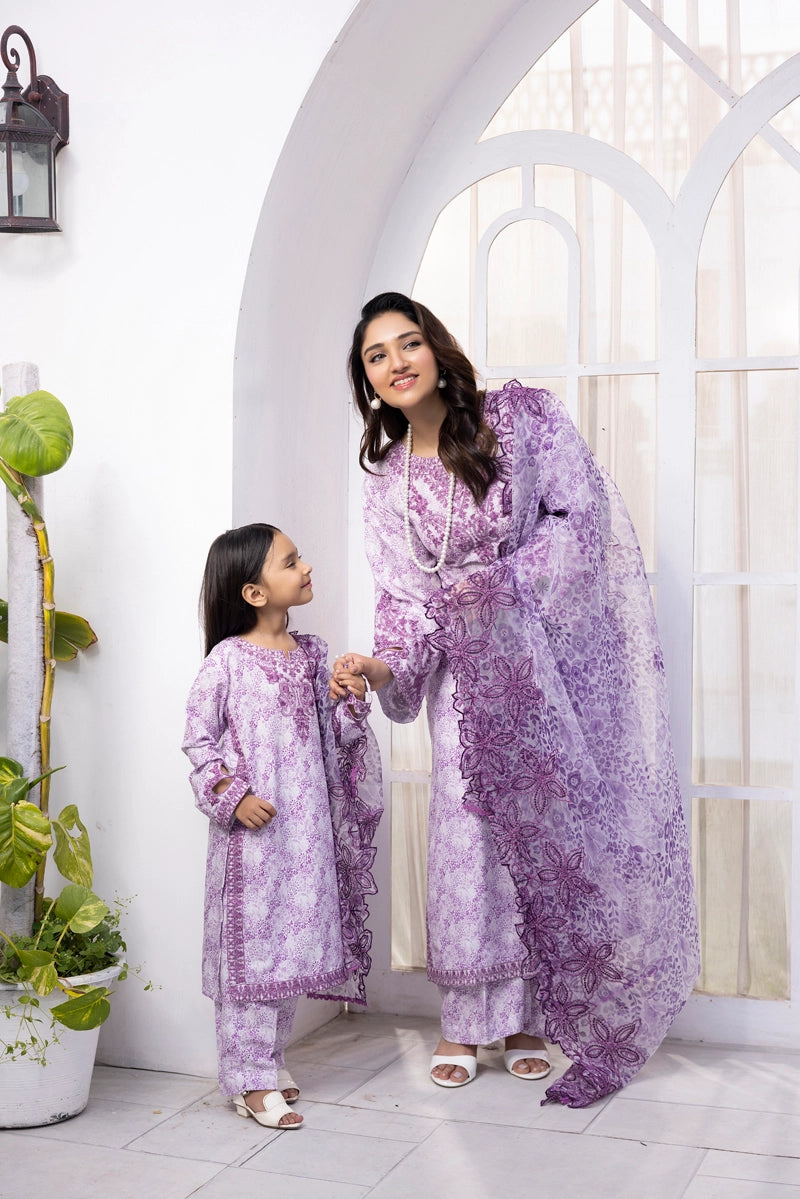 Ethnic Inspired Mummy & Me Kids 3 Piece Outfit Lilac