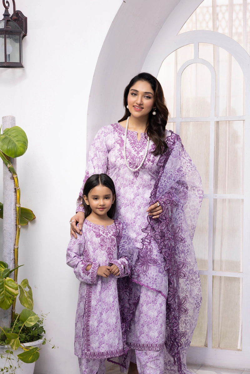 Ethnic Inspired Mummy & Me Kids 3 Piece Outfit Lilac