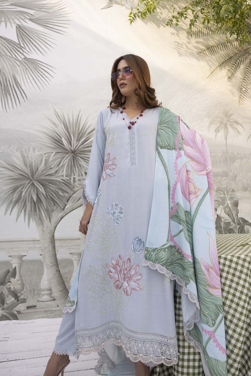 Maria B Inspired 3 Piece Linen Long Kameez Outfit MP01B