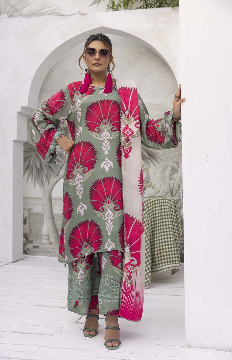 Maria B Inspired 3 Piece Winter Linen Kameez Outfit MP09A