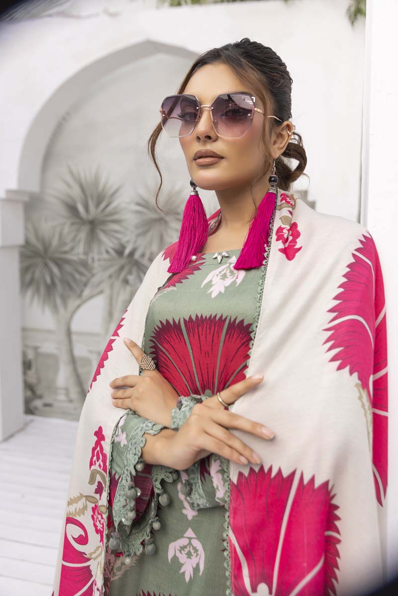 Maria B Inspired 3 Piece Winter Linen Kameez Outfit MP09A