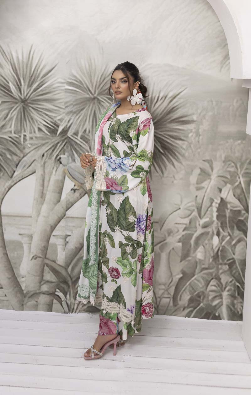 Maria B Inspired 3 Piece Linen Long Kameez Outfit MP10B