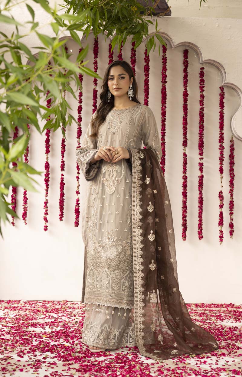 Imrozia Premium Inspired Embroidered 3 Piece Zehtoon Wedding Outfit