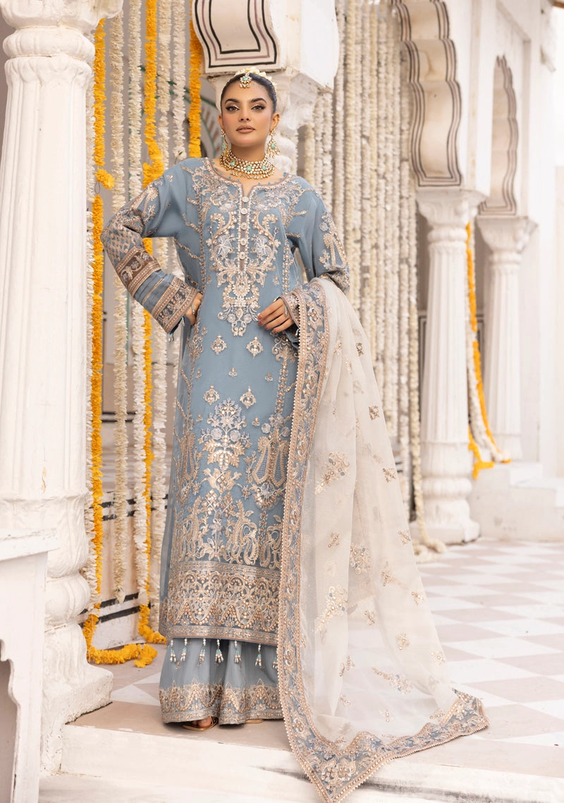 Imrozia Premium Inspired Embroidered 3 Piece Shehnayi Wedding Outfit