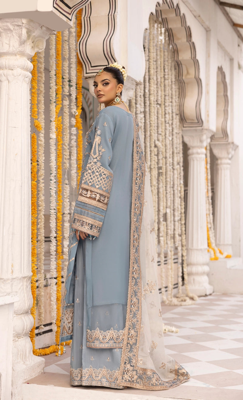 Imrozia Premium Inspired Embroidered 3 Piece Shehnayi Wedding Outfit