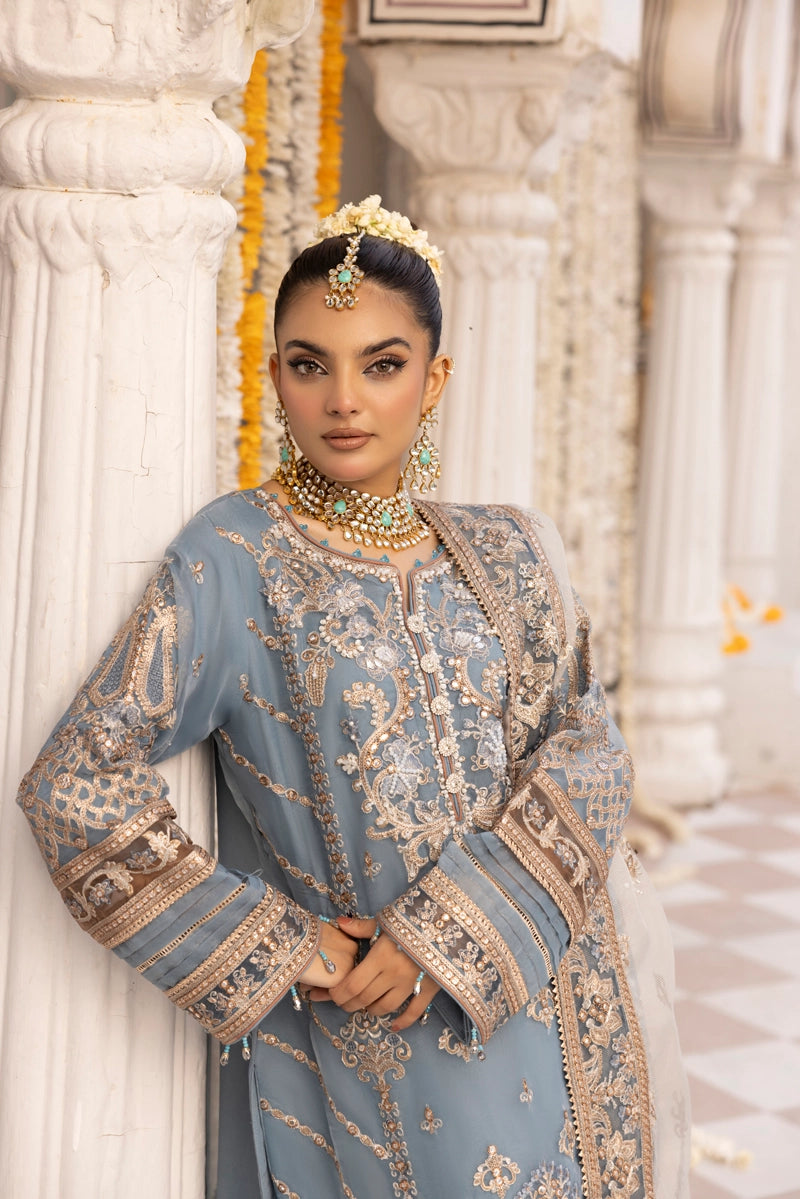 Imrozia Premium Inspired Embroidered 3 Piece Shehnayi Wedding Outfit