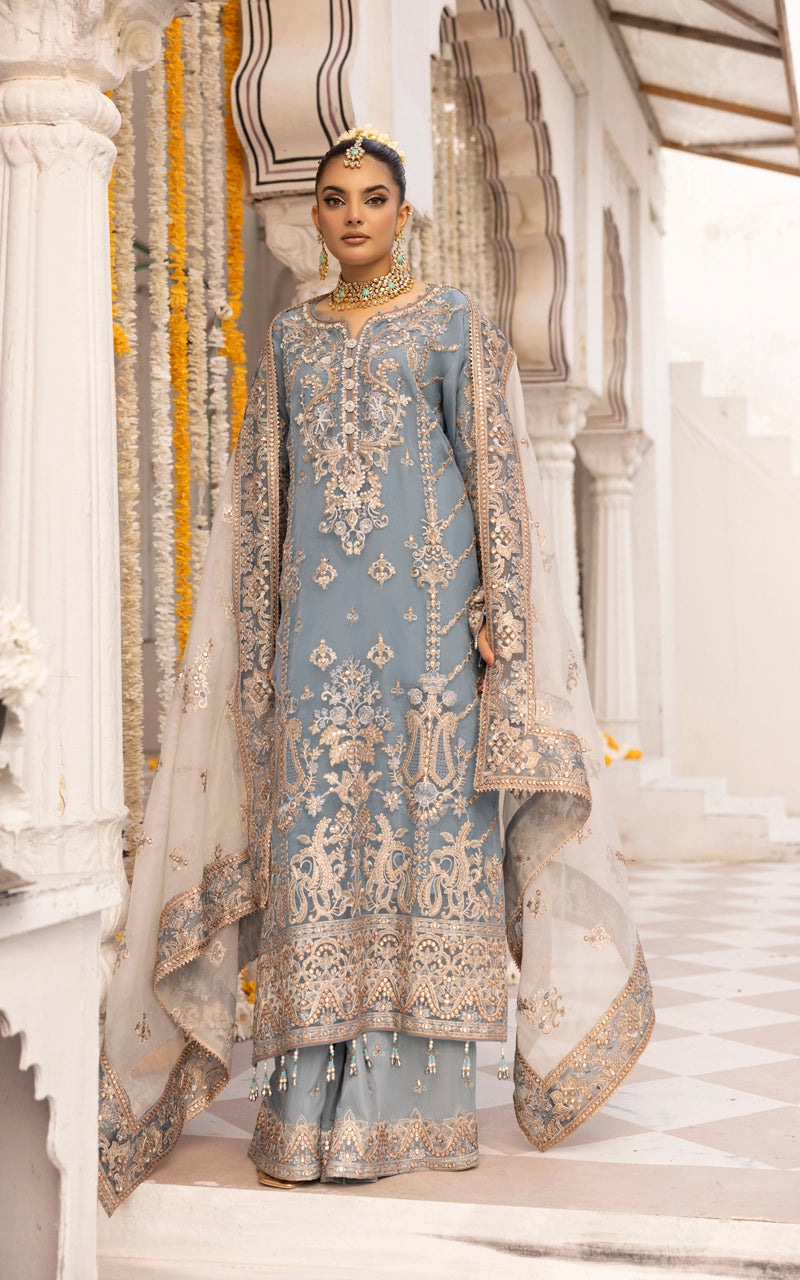 Imrozia Premium Inspired Embroidered 3 Piece Shehnayi Wedding Outfit