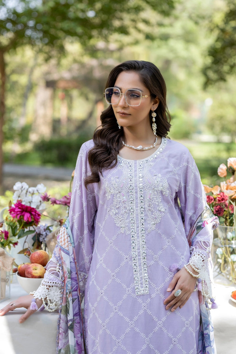 Ivana Luxury Lilac Chikan Kari Embroidered Desi Eid Outfit SIG16