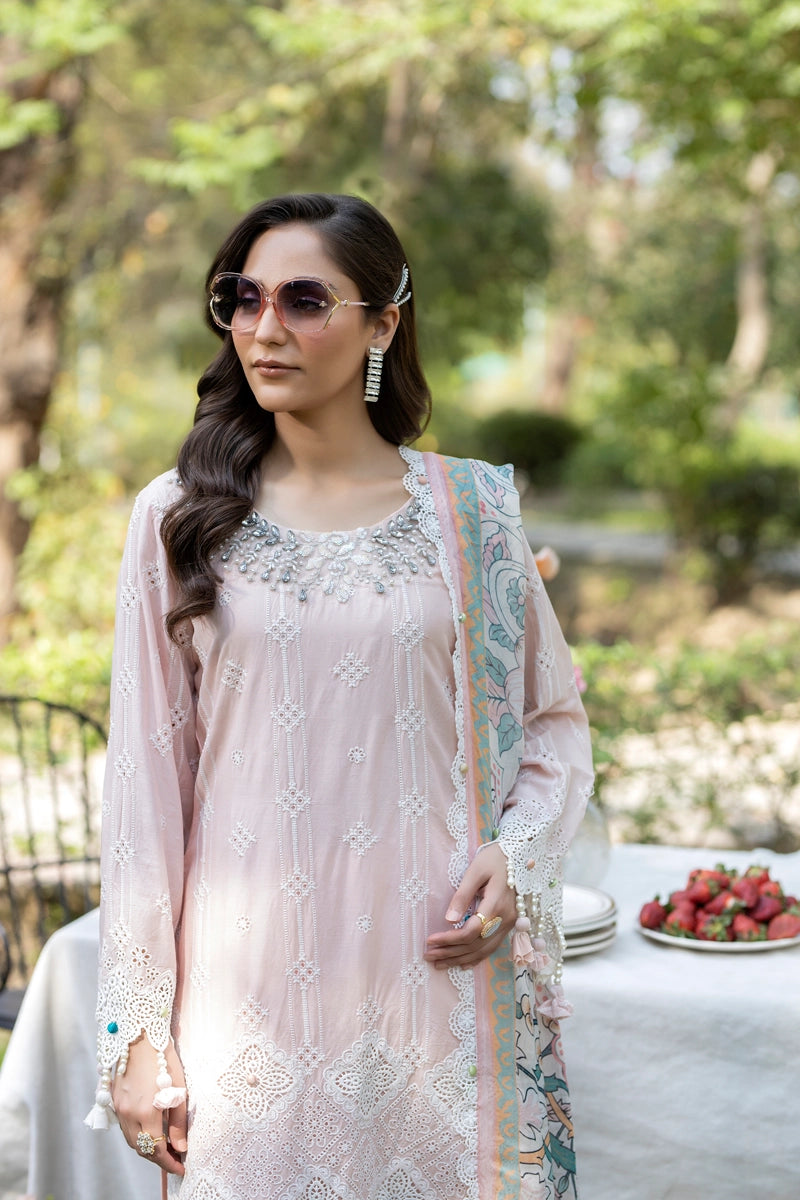 Ivana Luxury Peach Chikan Kari Embroidered Farshi Salwar Eid Outfit SIG12