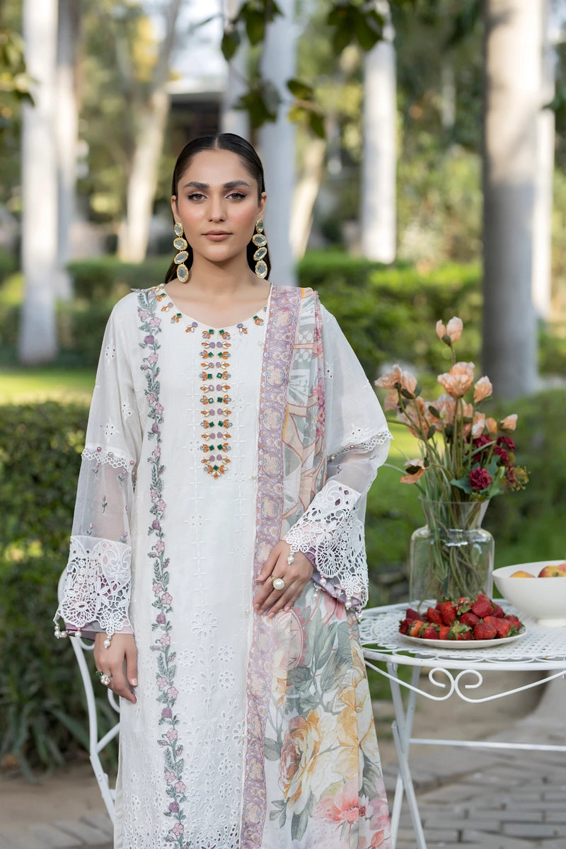 Ivana Luxury White Chikan Kari Embroidered Desi Eid Outfit SIG13