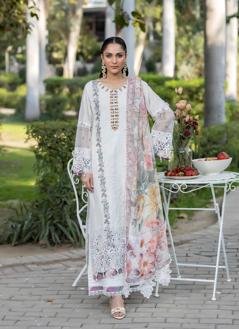 Ivana Luxury White Chikan Kari Embroidered Desi Eid Outfit SIG13