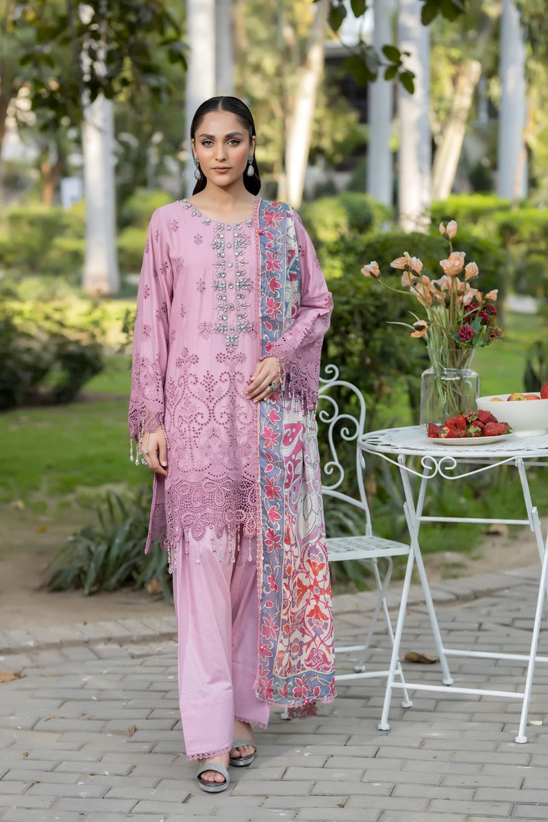 Ivana Luxury Pink Chikan Kari Embroidered Farshi Salwar Eid Outfit SIG17