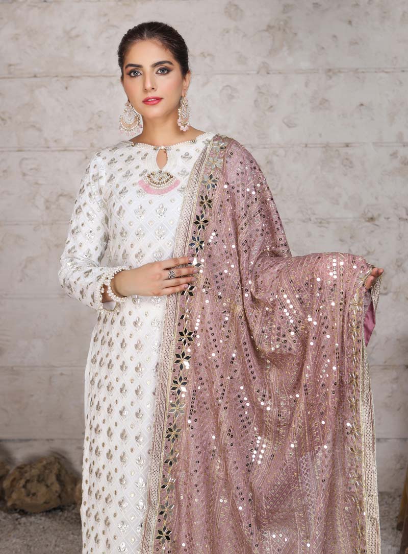 Imrozia Inspired Riwayat Embroidered Pink and Green 3 Piece Wedding Outfit