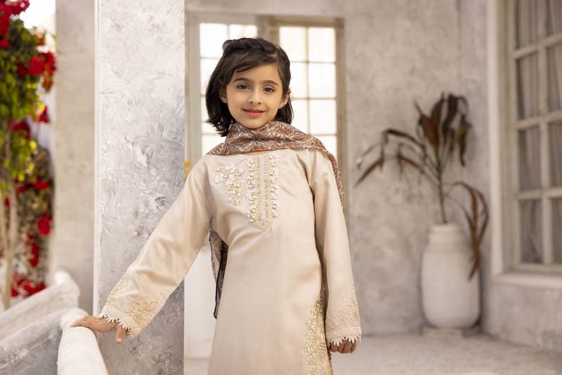 Nakhra Viscose Mummy & Me Girls Beige Outfit MNC01K - Desi Posh