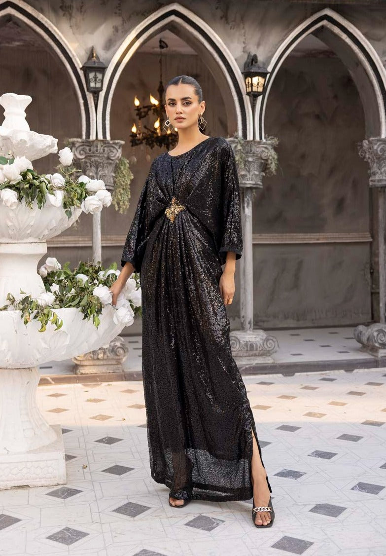 Moonlight Eid Edition Black Net Kaftan