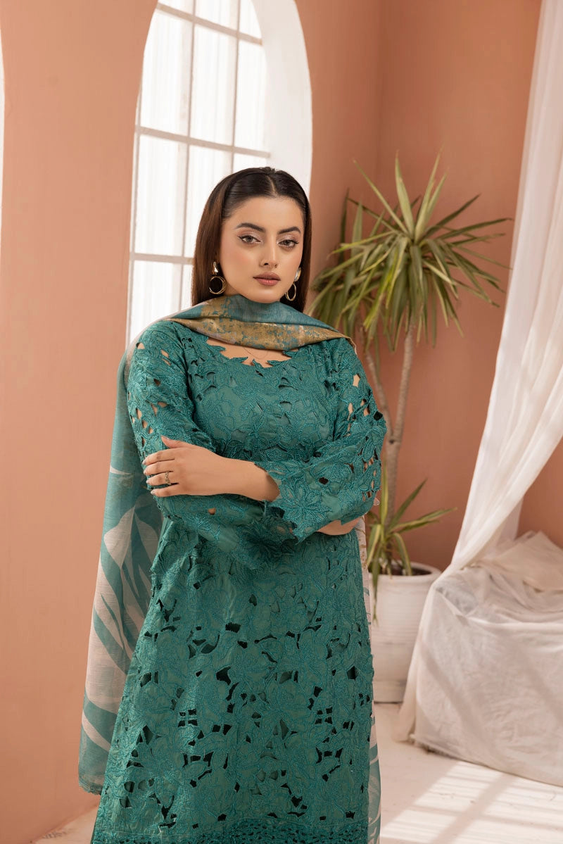 Rang Rasiya Alaya Inspired Embroidered Green 3 Piece Outfit