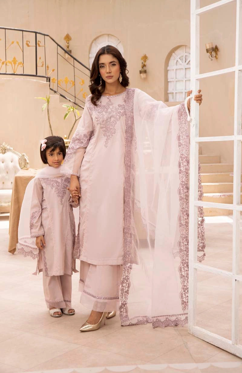 Nakhra Mummy & Me Girls Pastel Lilac Eid Outfit NKR06K