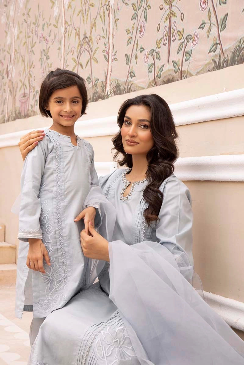 Nakhra Mummy & Me Girls Pastel Blue Eid Outfit NKR04K