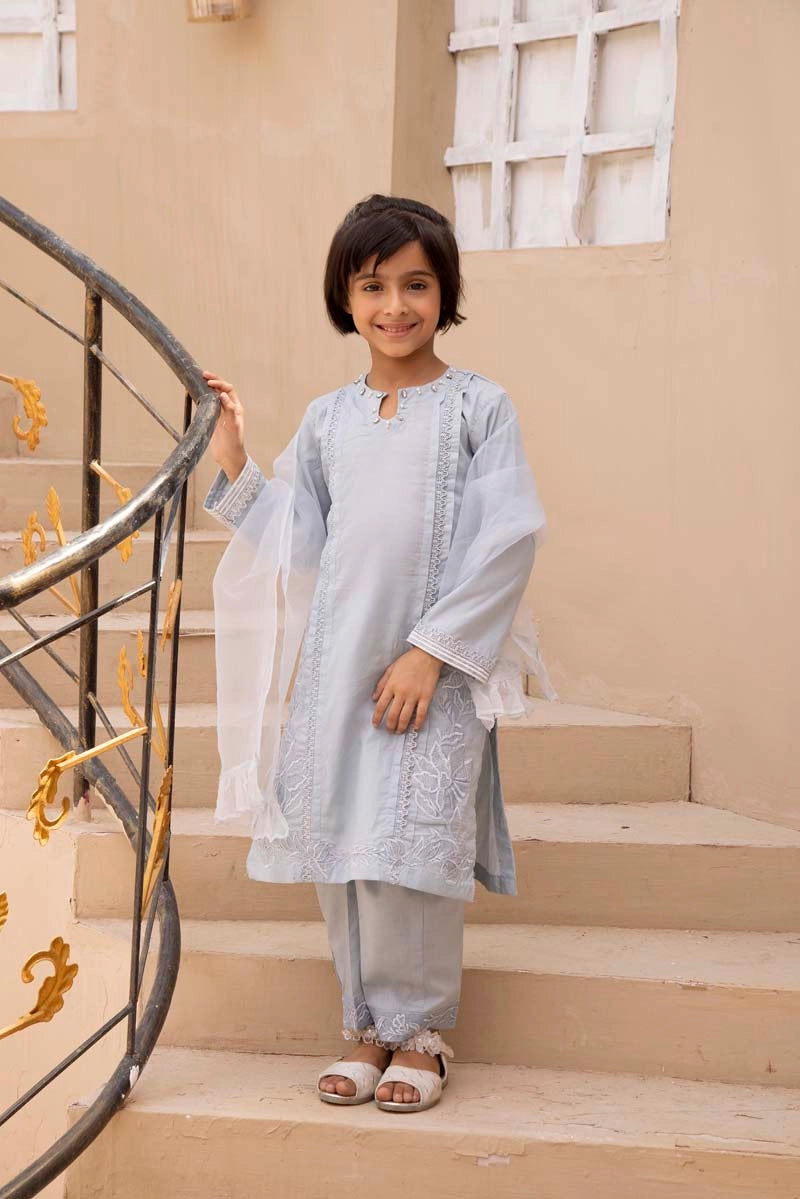 Nakhra Mummy & Me Girls Pastel Blue Eid Outfit NKR04K