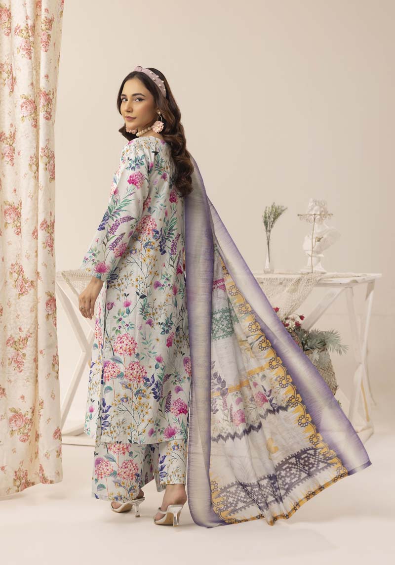 Aleena Khadder Suit with Digital Printed Dupatta Sky Blue