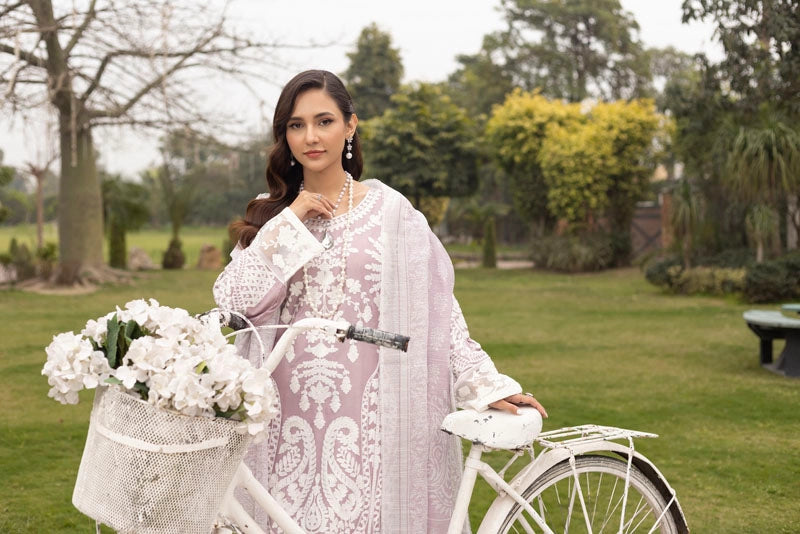 Jannat Farshi Salwar Ladies Linen Lilac Embroidered Eid Outfit