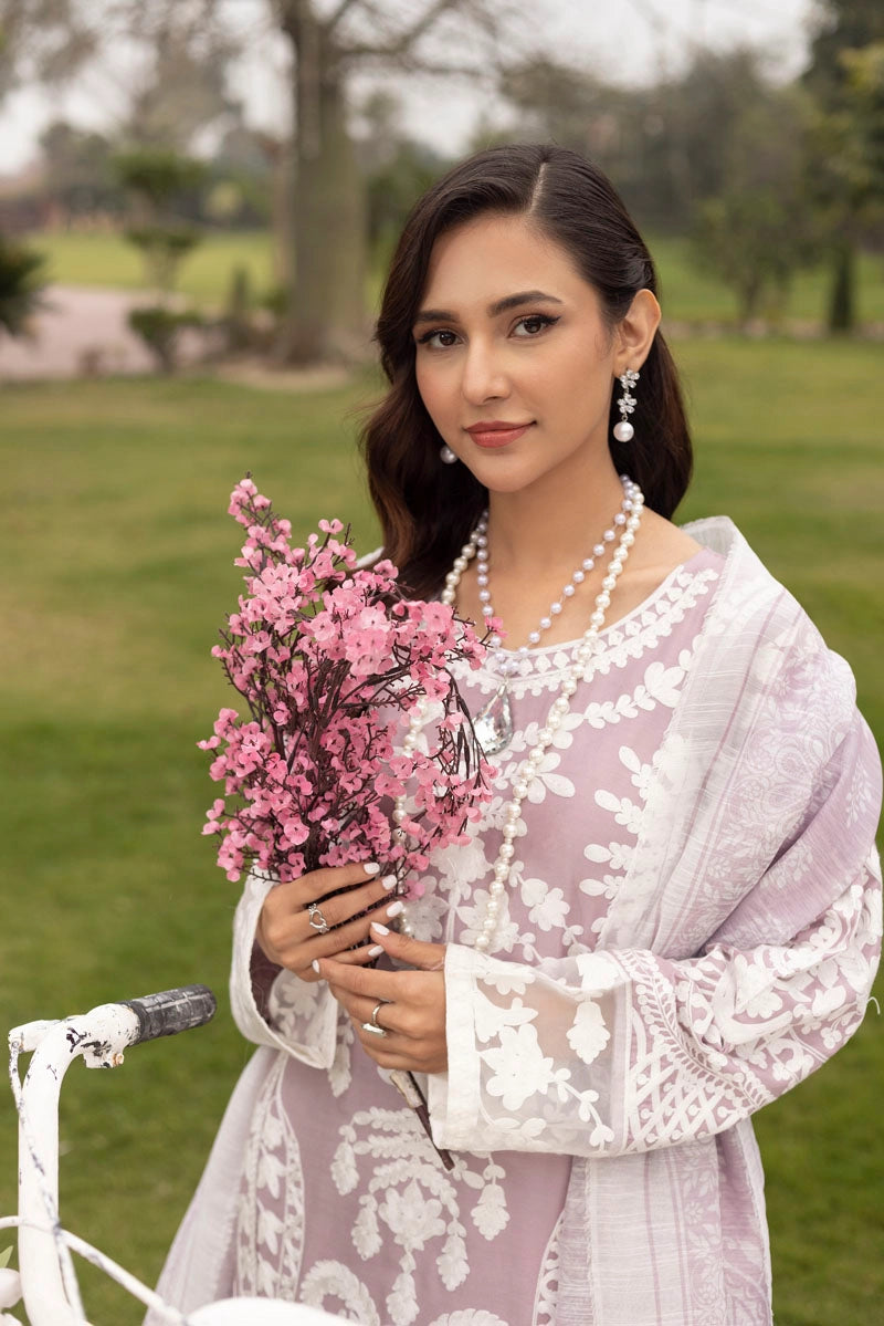 Jannat Farshi Salwar Ladies Linen Lilac Embroidered Eid Outfit