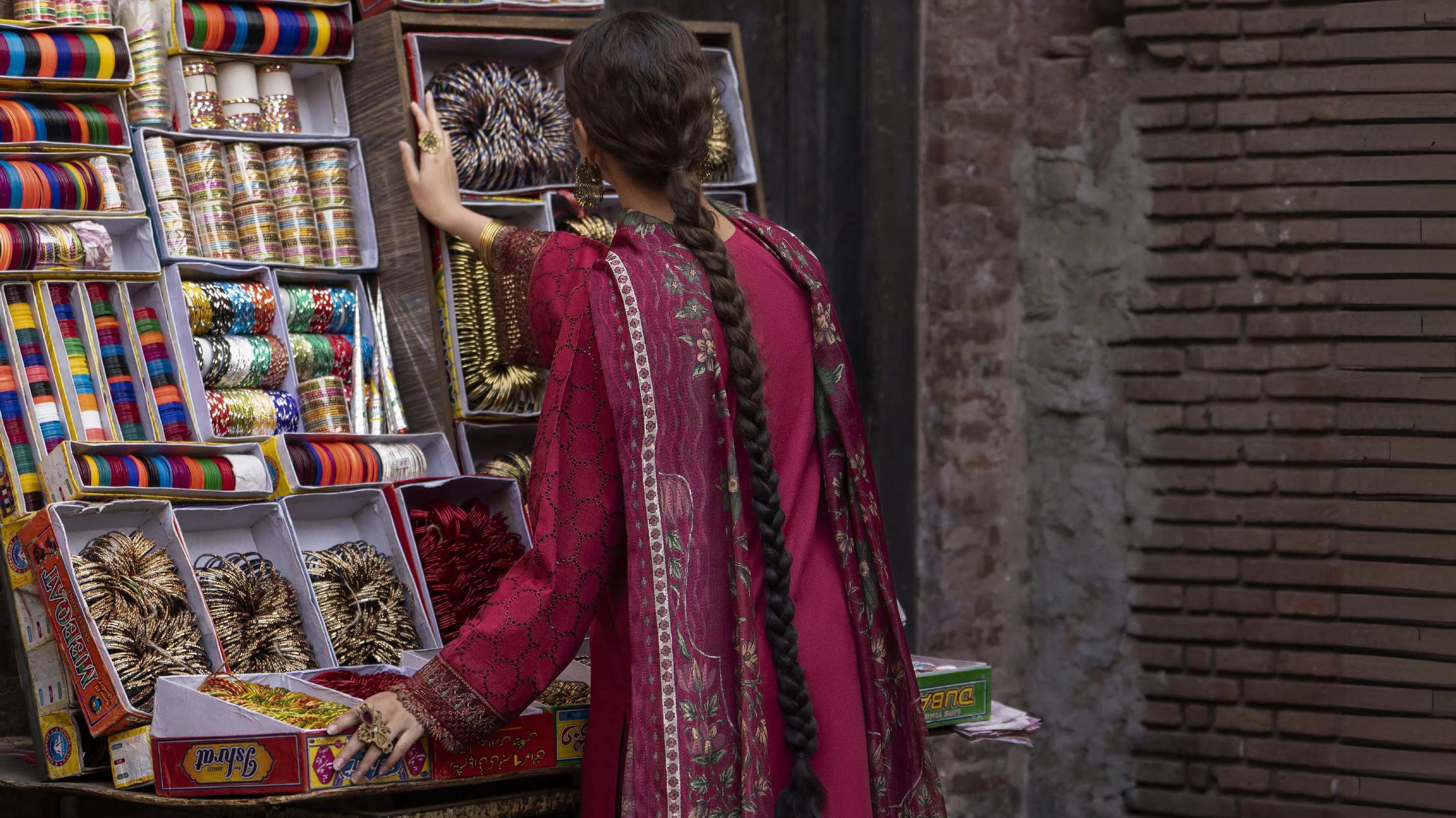 Bazaar Summer Festive Eid Collection Burgundy Embroidered Suit