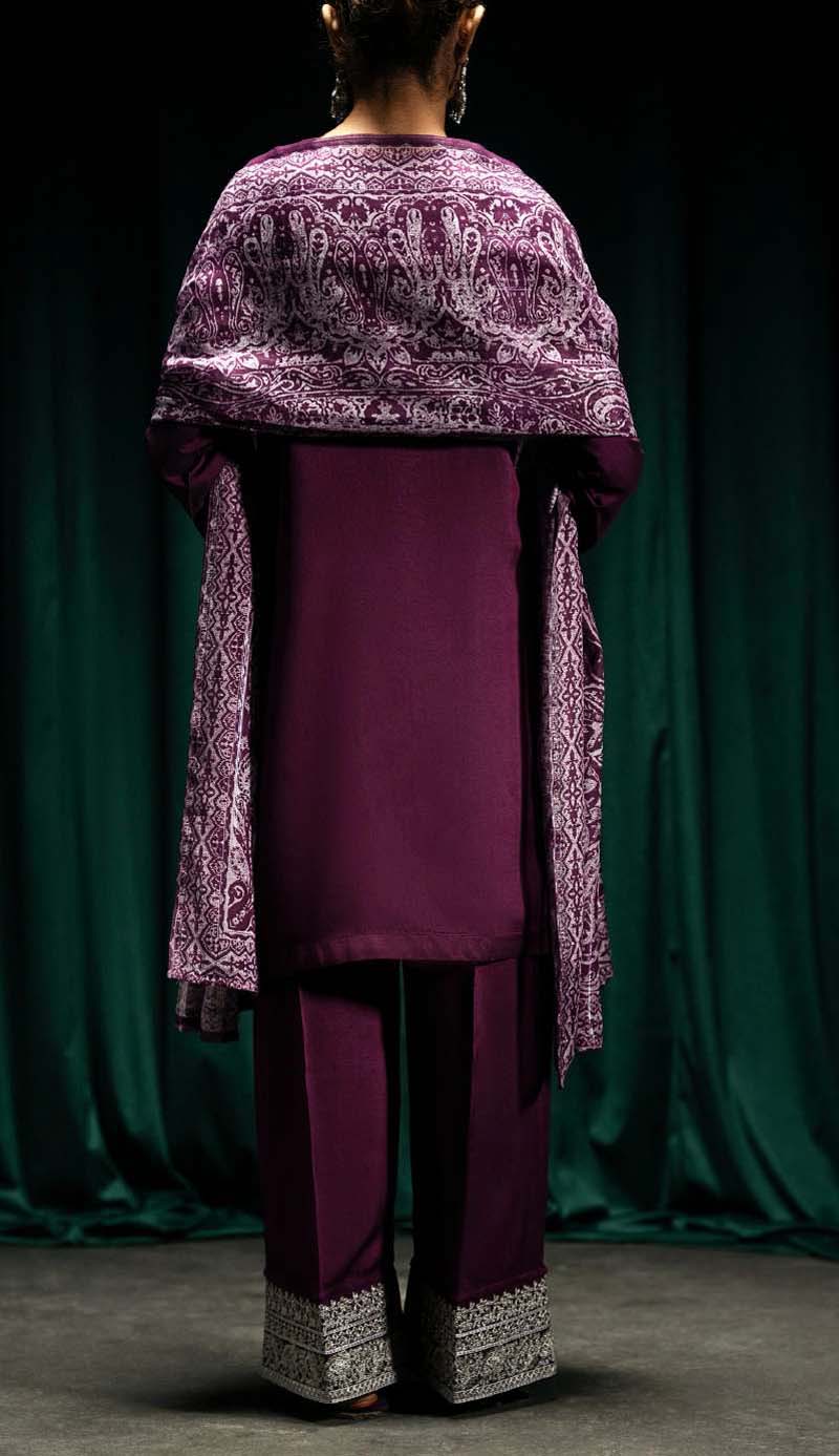 Boutique Eid Collection Regal Grape Embroidered Viscose Suit