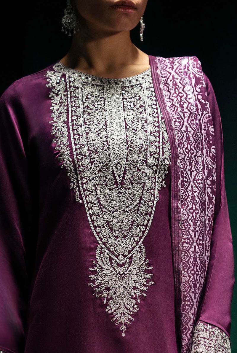 Boutique Eid Collection Regal Grape Embroidered Viscose Suit