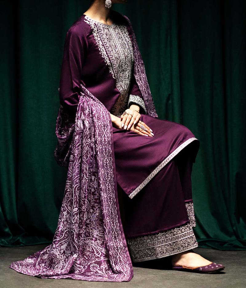 Boutique Eid Collection Regal Grape Embroidered Viscose Suit