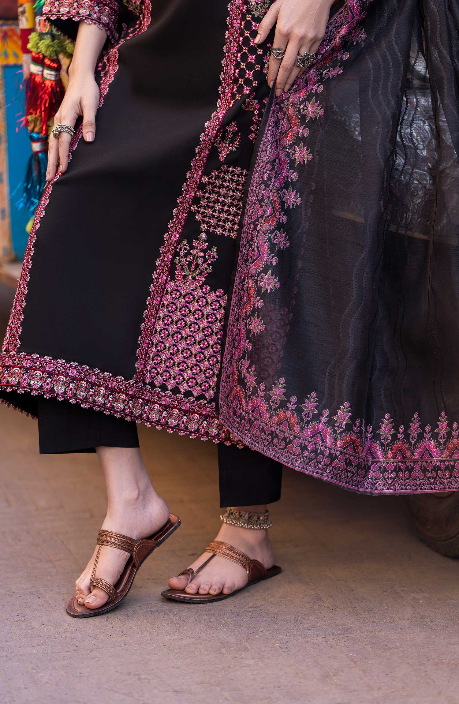 Bazaar Summer Festive Eid Collection Black Beauty Embroidered Suit