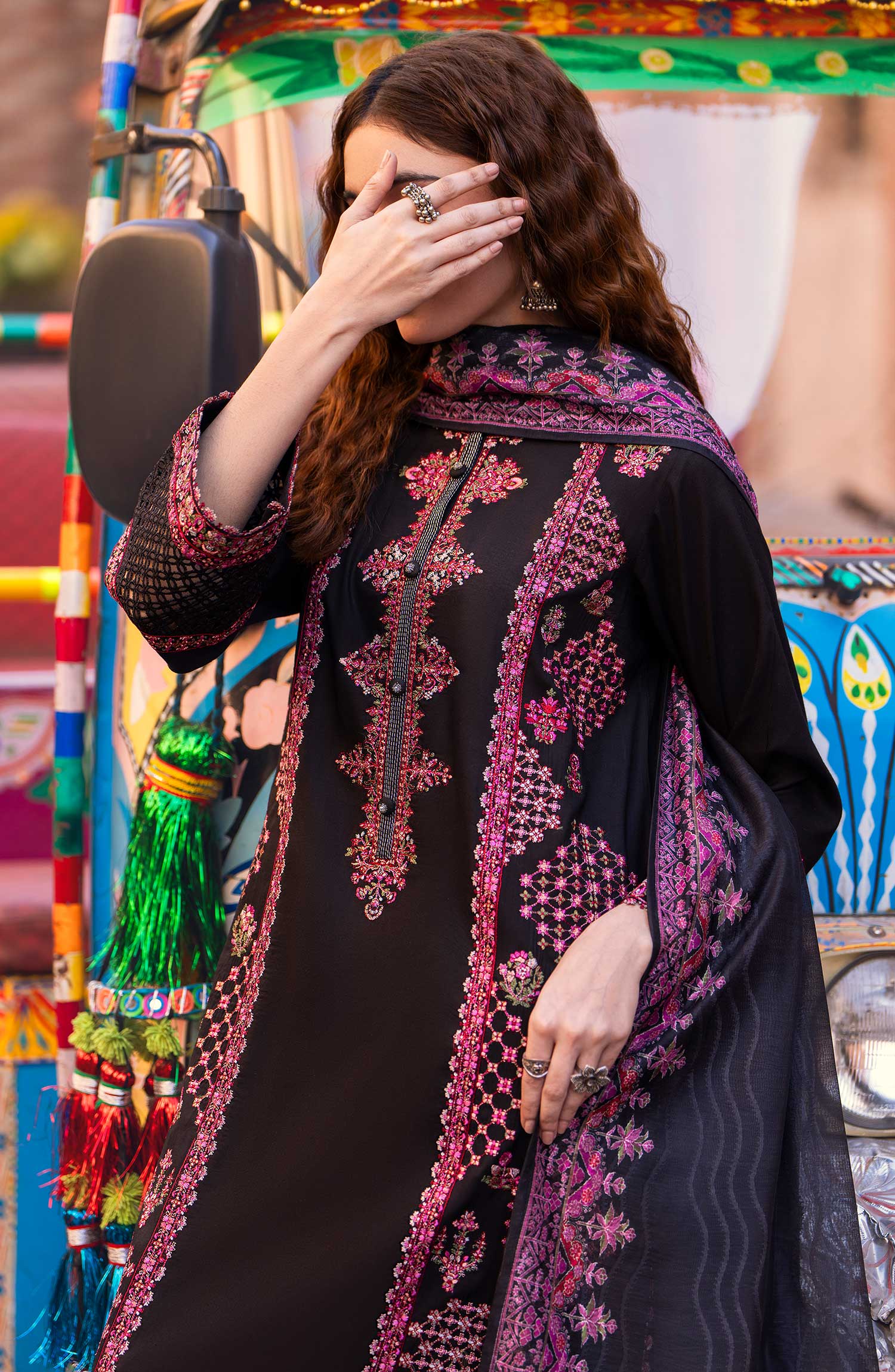 Bazaar Summer Festive Eid Collection Black Beauty Embroidered Suit