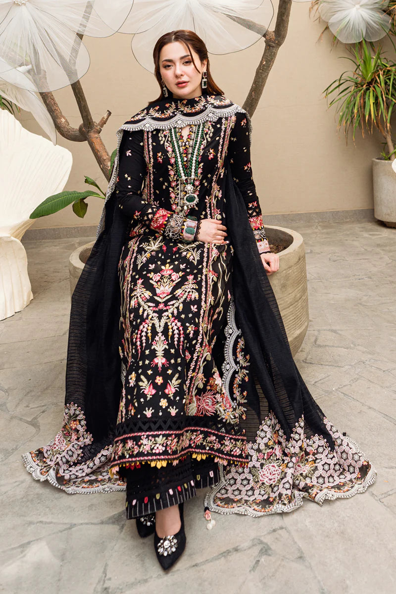 Qalamkar Inspired Eid Collection 3 Piece Outfit With Net Dupatta FP15 Hannah