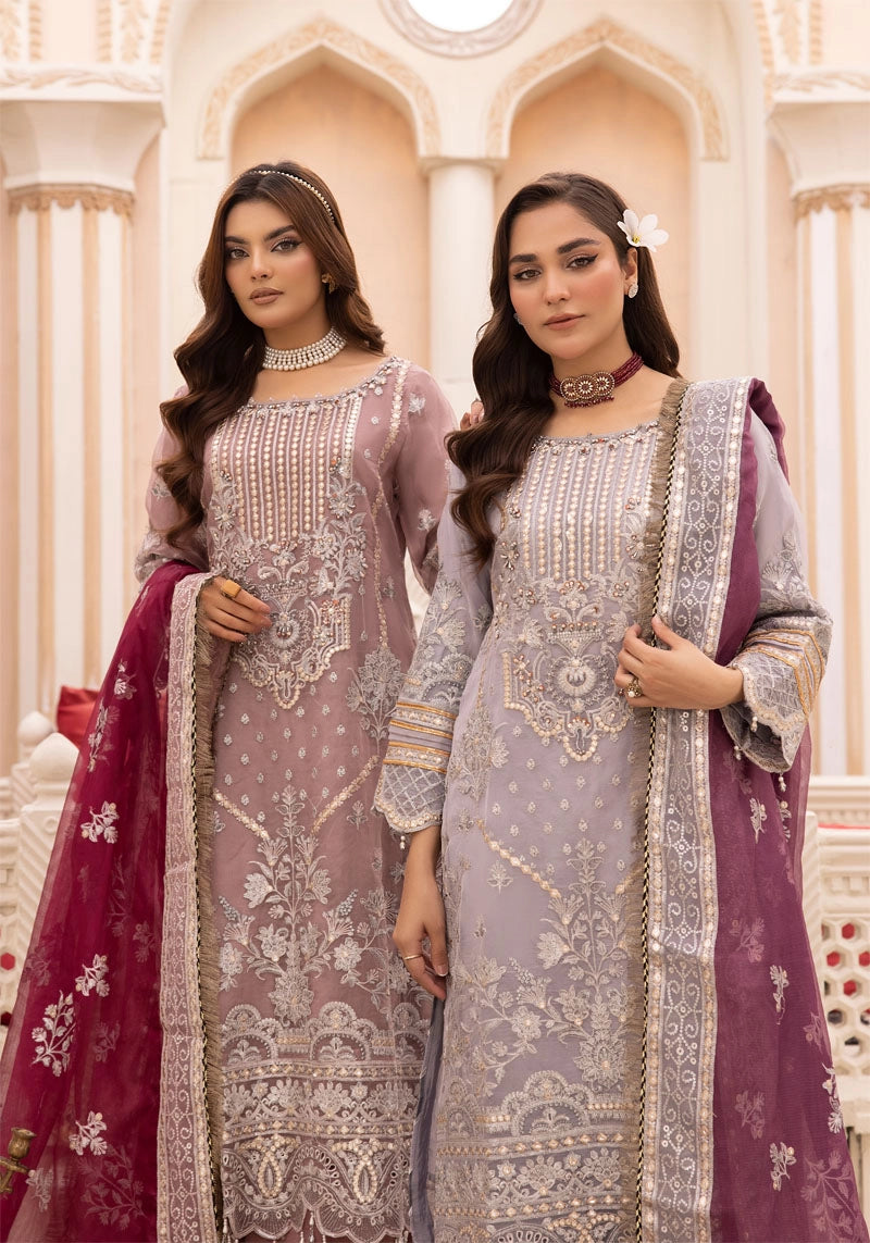 Imrozia Premium Inspired Embroidered 3 Piece Lialaceous Wedding Outfit