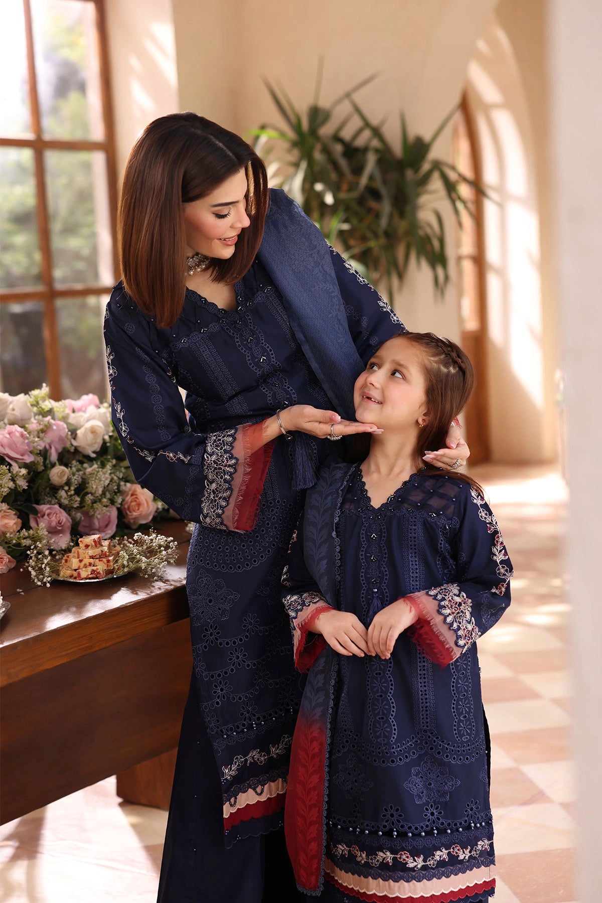 Ally's Mummy & Me Girls Sharara Embroidered Eid Outfit AL988K