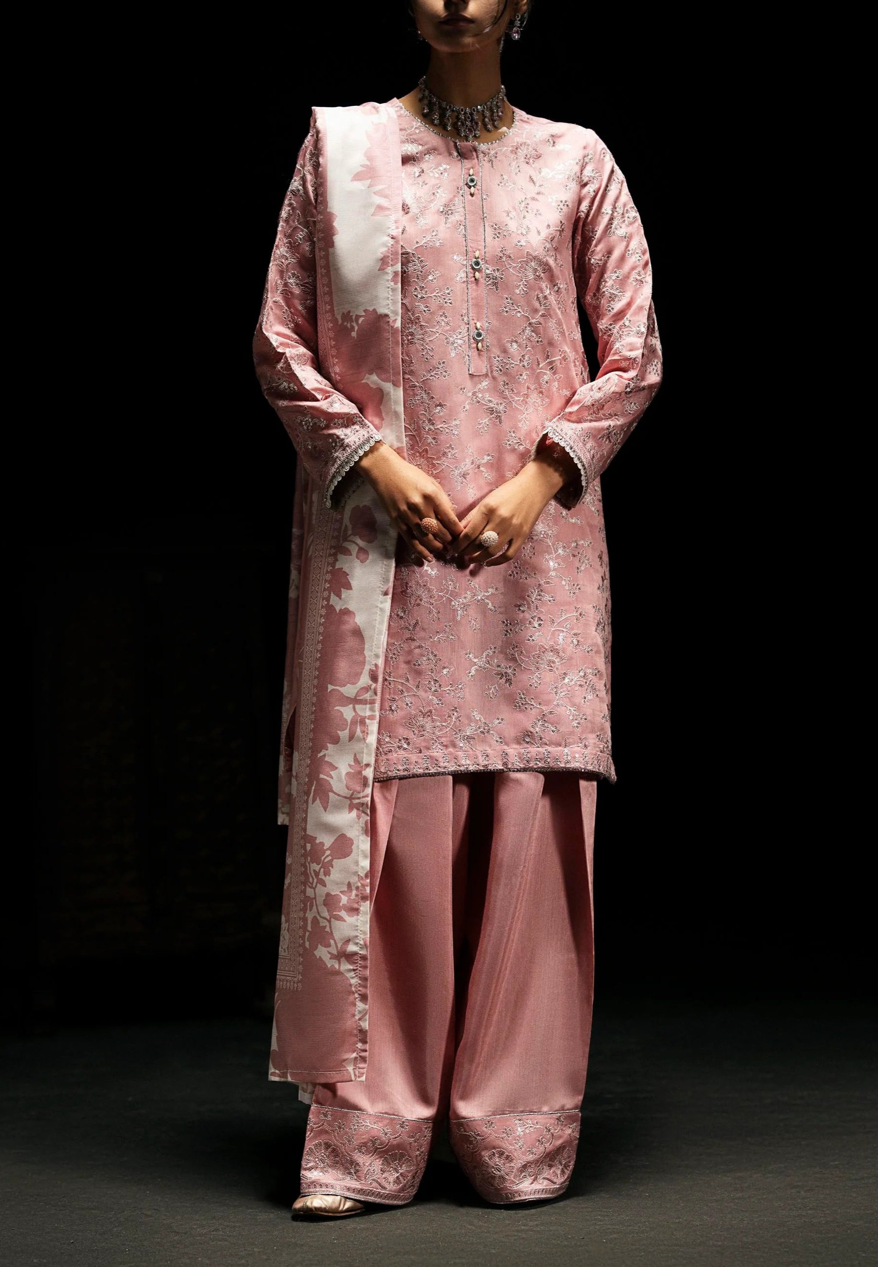 Boutique Eid Collection Blush Empress Embroidered Viscose Suit